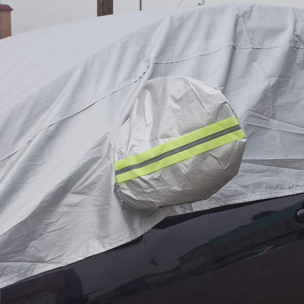 Blueshyhall Halbe Autoabdeckung Wasserdicht für Kleinwagen und Kompakt SUV, Autoabdeckung Winter Fro