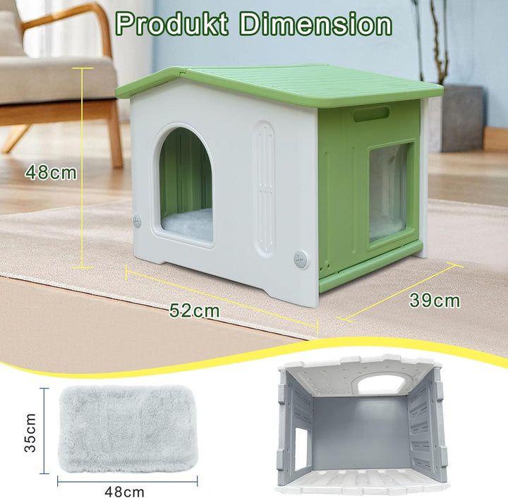 Kunststoff-Katzenhaus für Outdoor Indoor-Gebrauch, stapelbar verwilderte Katze Unterschlupf Indoor-K