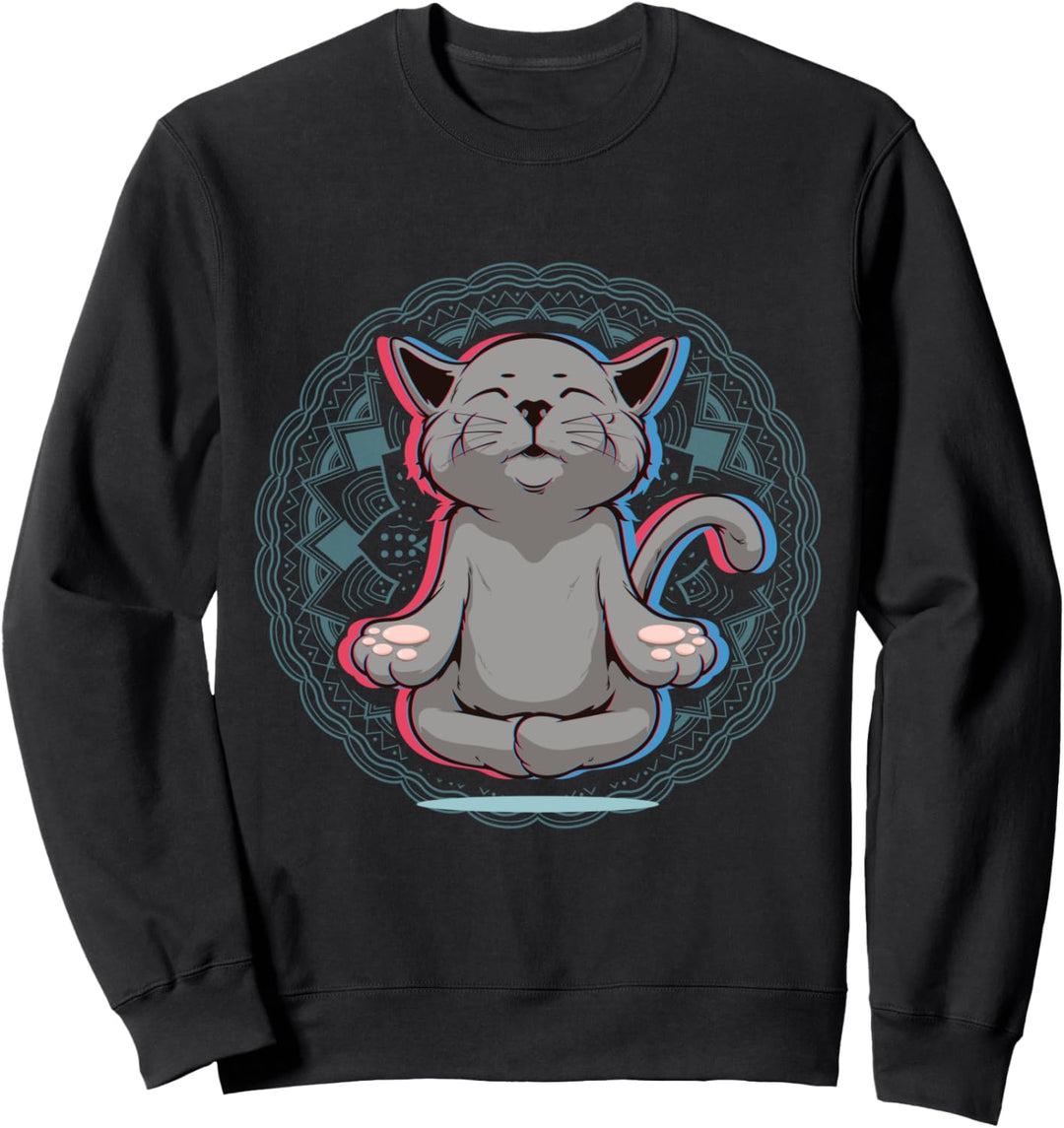 Katze Katzenmotiv Lustig Yoga Yin Katzenbesitzer Geschenk Sweatshirt