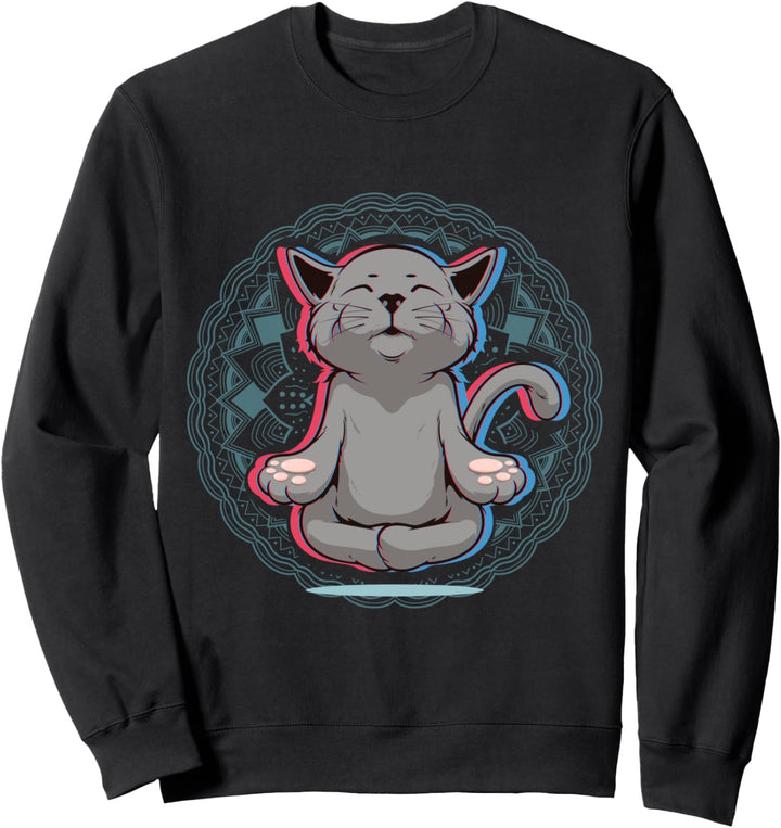 Katze Katzenmotiv Lustig Yoga Yin Katzenbesitzer Geschenk Sweatshirt