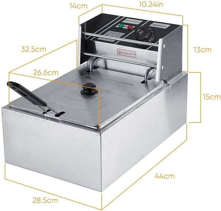 Friteuse mit Fett, 2200W Profi Fritteuse Edelstahl Semiprofessionelle Friteuse mit Öl Testsieger Ele