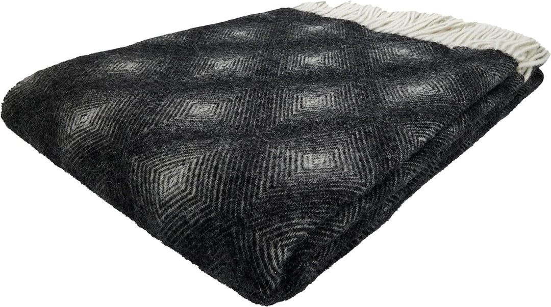 GLAESER Wohndecke - fair de Luxe Wolle pur | Wolldecke aus 100% Wolle | Couchdecke/Sofadecke | Wohlf