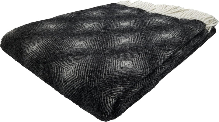 GLAESER Wohndecke - fair de Luxe Wolle pur | Wolldecke aus 100% Wolle | Couchdecke/Sofadecke | Wohlf