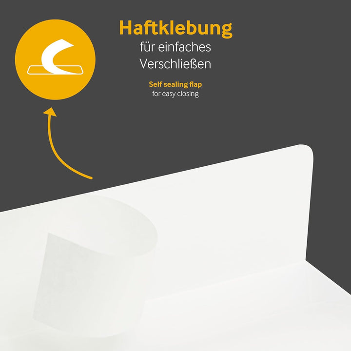 Blanke 250x Versandtaschen, Format B4, 250 x 353 mm, Weiss, Umschläge, Haftklebung mit Abziehstreife