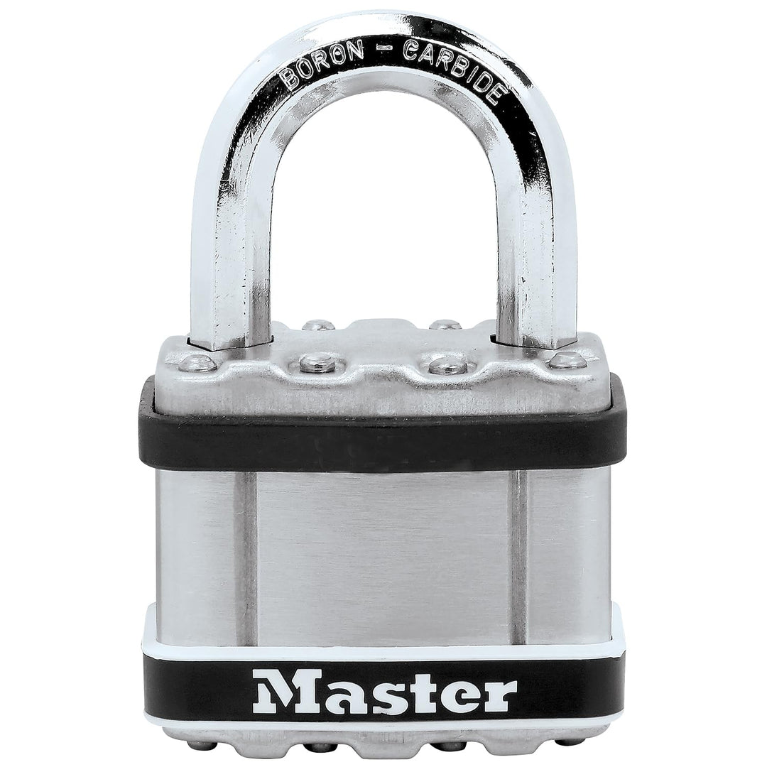 MASTER LOCK Hochleistungsvorhängeschloss [Stahl, Gehäuseabdeckung aus Edelstahl] M5EURDSTS – Gesiche