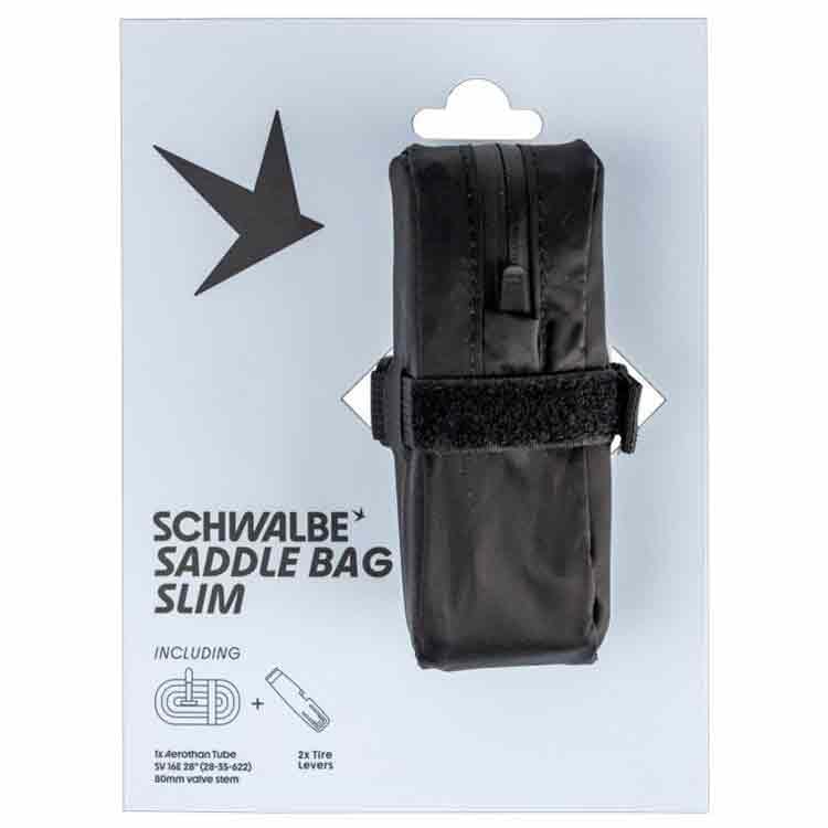 Schwalbe Aerothan Roadbike (inkl. SV16E 80mm Schlauch + 2X Reifenheber) Saddle Bag, Black, One Size