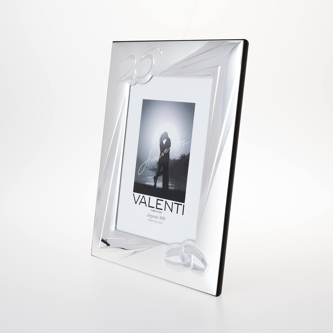 Valenti&Co - Silber Bilderrahmen 13x18 cm Silberhochzeit - 25 Jahre Ehe oder für das fünfundzwanzigs