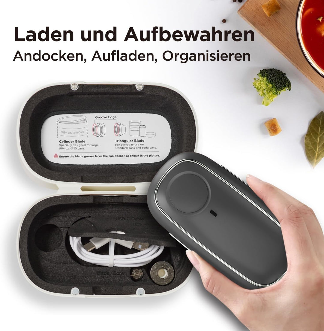 Orbit One wiederaufladbarer Dosenöffner von Kitchen Mama: Freihändige Bedienung, Aufladen über USB-C