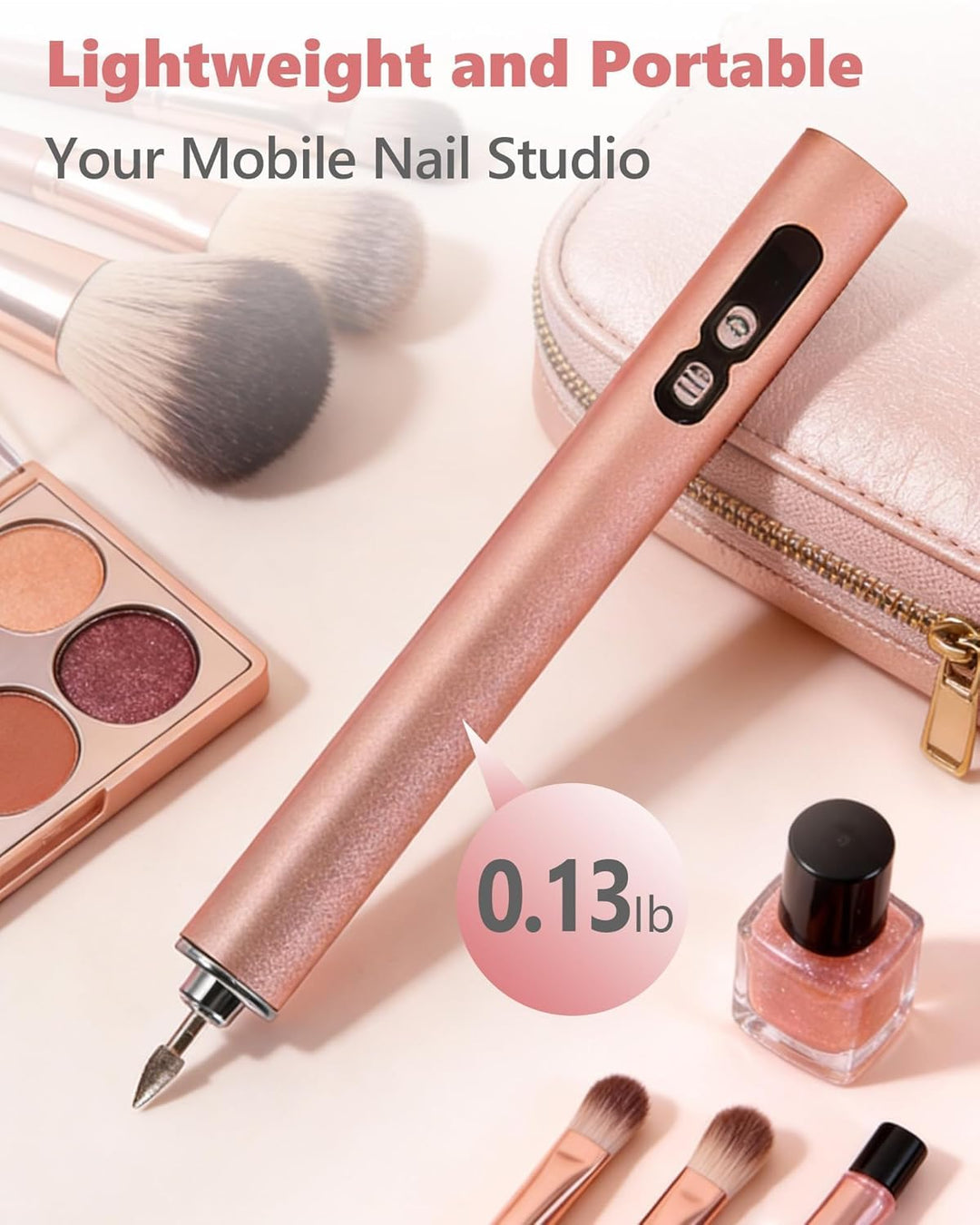 Professioneller Elektrischer Nagelfräser, Tragbare Nagelfeile für Acryl und Gelnägel, USB-Aufladbar,