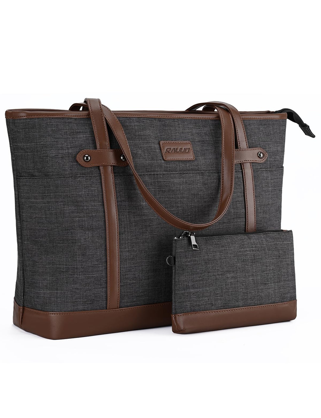 RAVUO Laptoptasche Damen, Wasserdichte Handtasche Elegant Lehrertasche Gross Aktentasche 15.6 zoll L