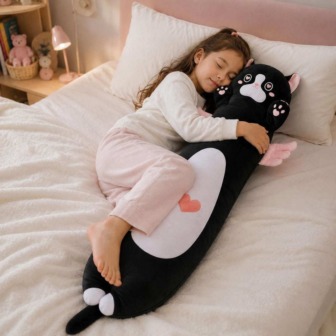 SNOWOLF Angell Cat Kuscheltier Katze Weiches Cute Plüsch Katzenkissen Seitenschläferkissen Kinder Er