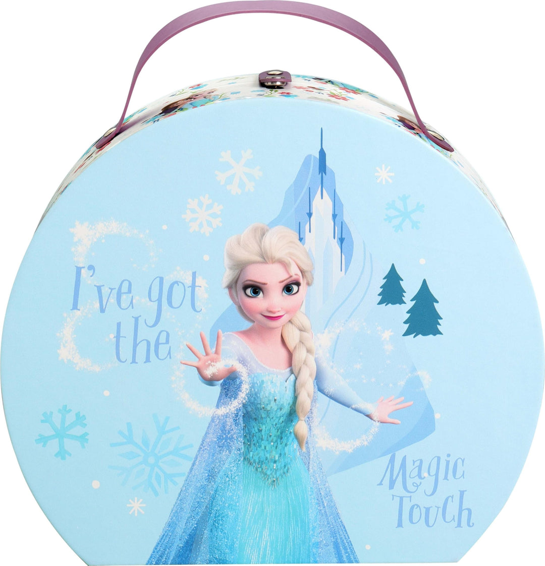 Disney Frozen Runder Make-up Koffer | Kinder Schminkkoffer mit Lipgloss, Lidschatten, Nagellack & Sp