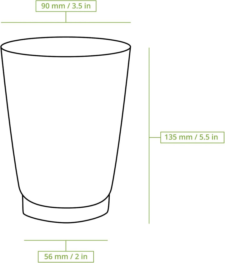 BIOZOYG Kraftkarton Espresso Riffelbecher I Trinkbecher Einweg Bio 400ml /16oz I 500 Stück Espressob