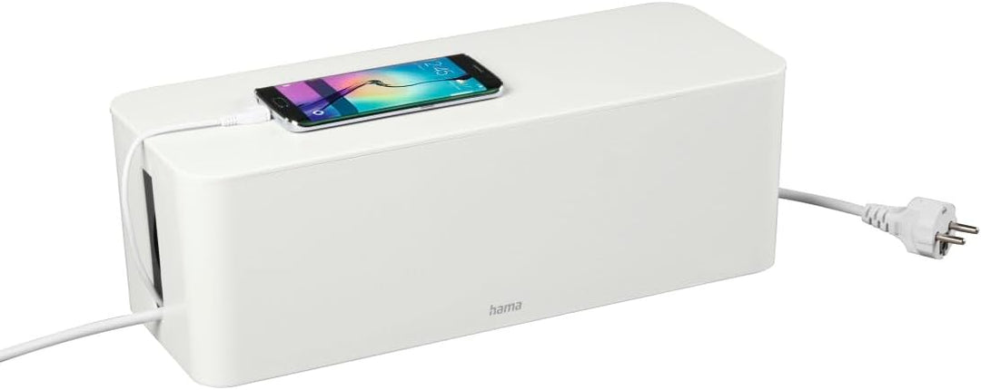 Hama Kabelbox, Maxi (Kabelbox für Steckdosenleiste, einfaches Kabelmanagement, für Büro, Schreibtisc