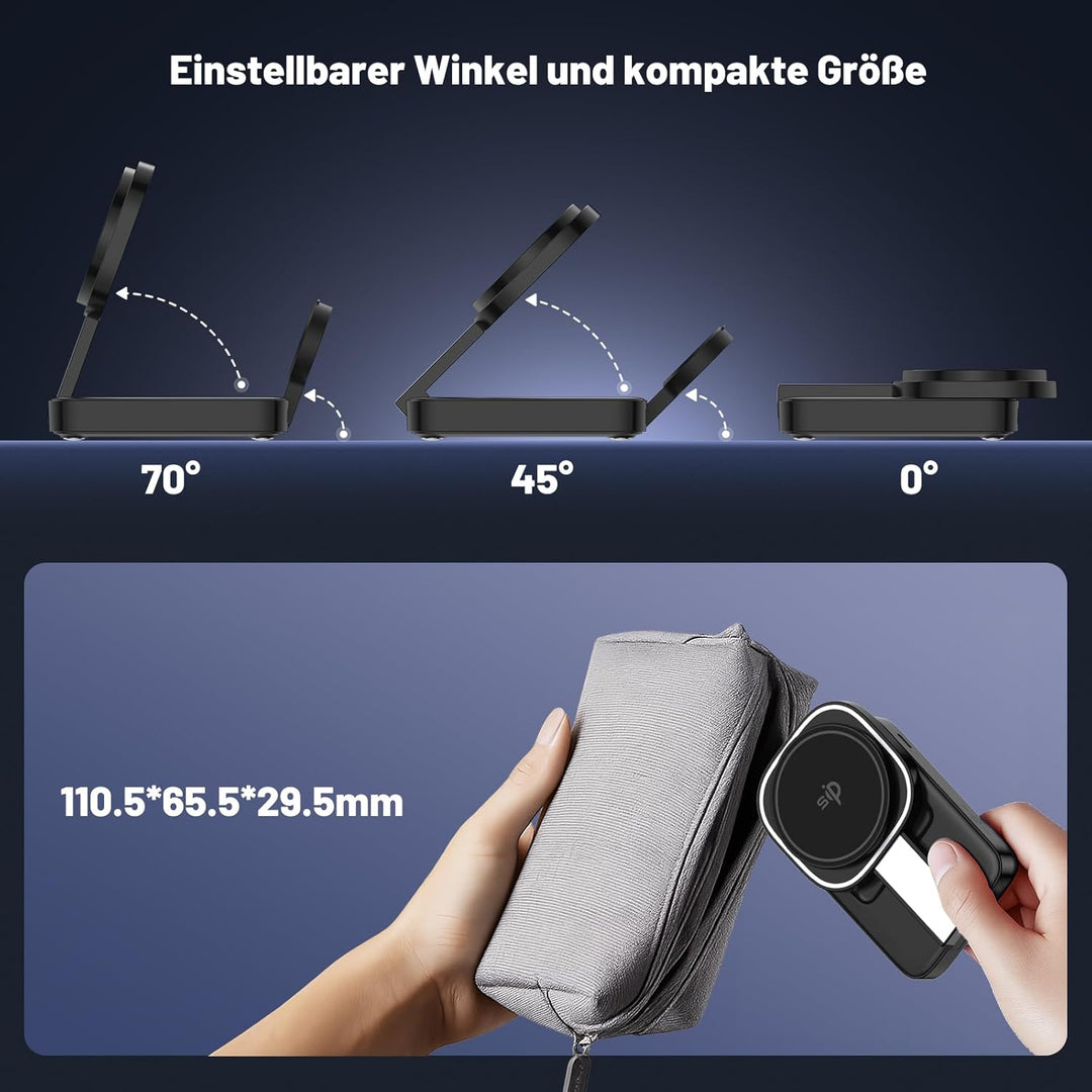 3 en 1 Pliable Station de Charge Pour Apple, Chargeur Induction sans Fil mit Mag-Safe für iPhone 17