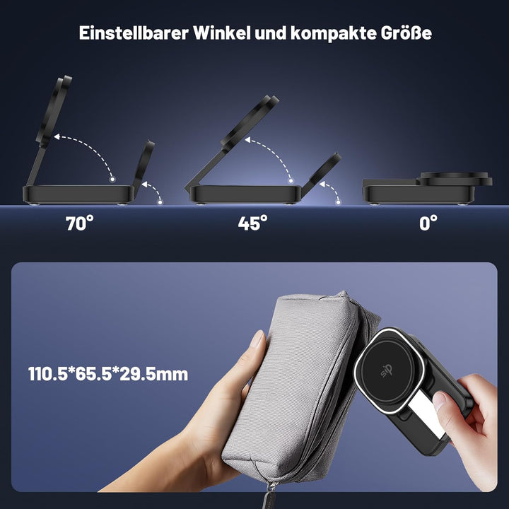 3 en 1 Pliable Station de Charge Pour Apple, Chargeur Induction sans Fil mit Mag-Safe für iPhone 17
