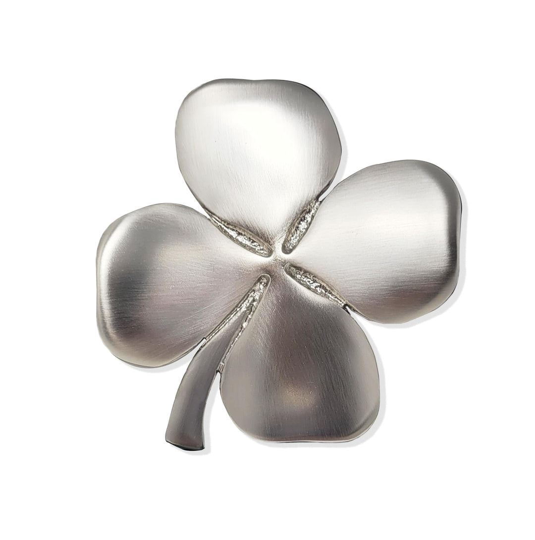Exclusively Irish Kleeblatt Glücksklee Wandbehang mit Irischem Segen, Satiniertes Nickel 11x11 cm, S