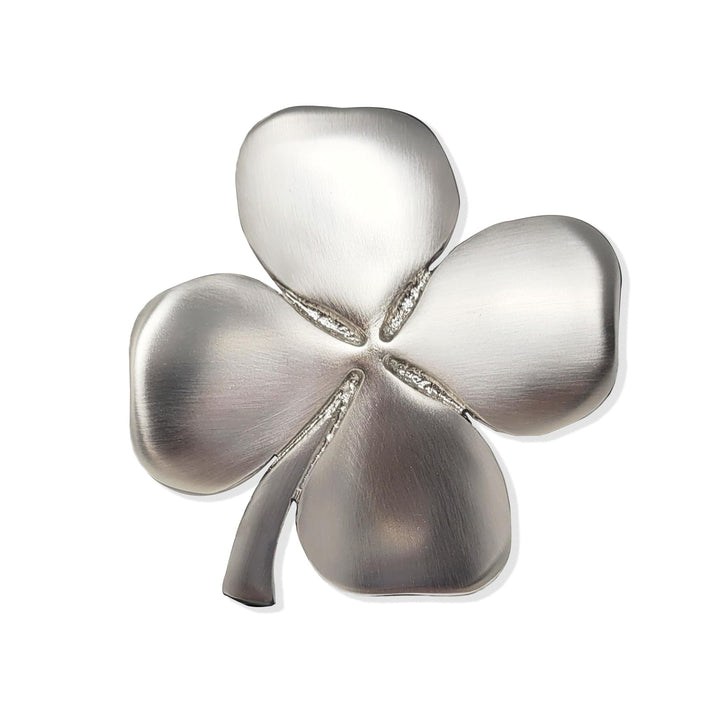Exclusively Irish Kleeblatt Glücksklee Wandbehang mit Irischem Segen, Satiniertes Nickel 11x11 cm, S