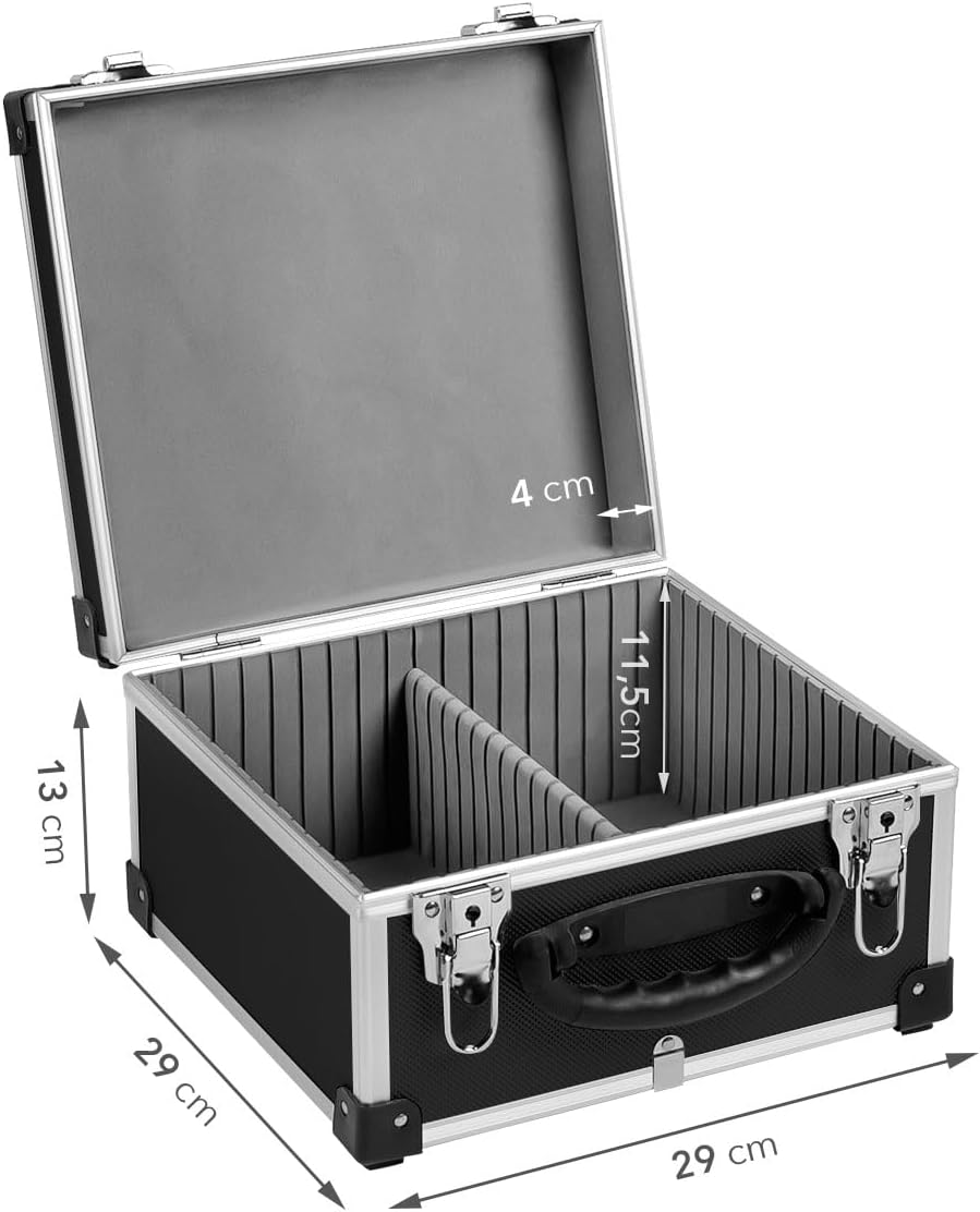 CD Koffer für 40 Standard CD Cases - 29,5 x 29 x 18,5 cm - Schwarz 40 CD's schwarz, 40 CD's schwarz