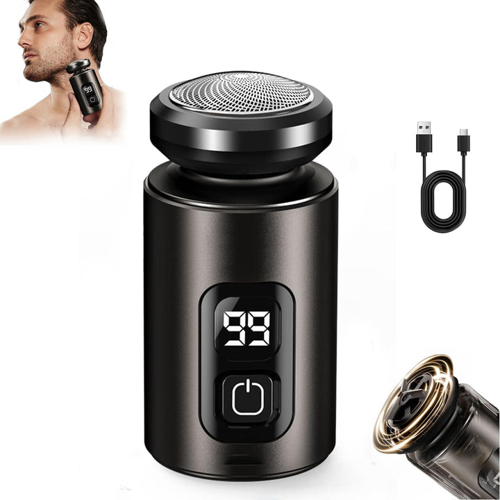 Rasierer Herren Elektrisch, 8000rpm 8cm Mini Shaver IPX7 wasserdicht | mit 360° Federbelasteter Schw