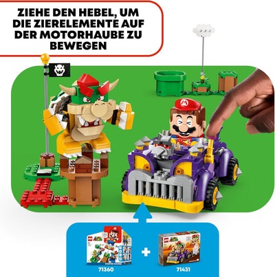 LEGO Super Mario Bowsers Monsterkarre – Erweiterungsset, Auto-Spielzeug mit Bowser-Figur für Jungs u