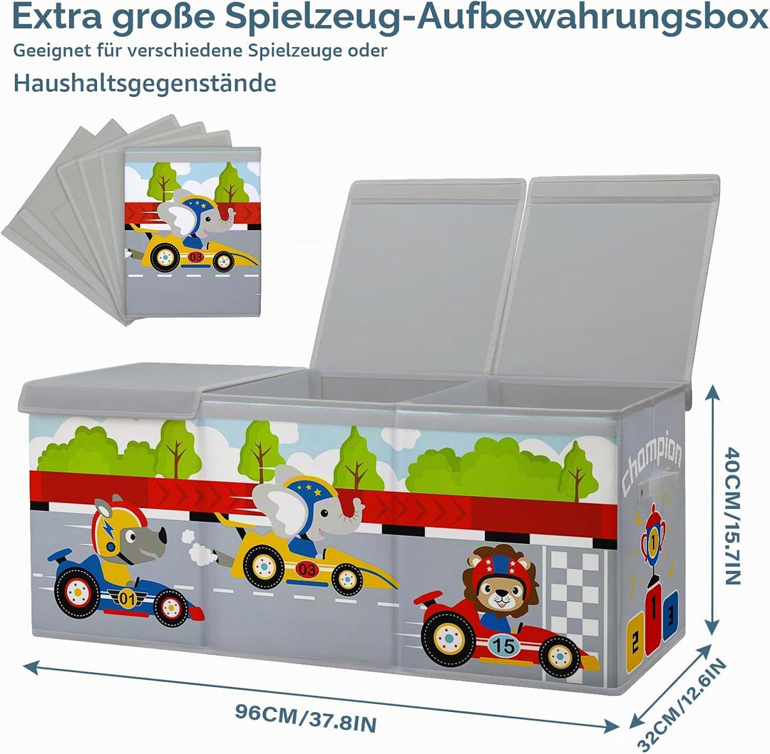 Extra Gross Aufbewahrungsbox mit Deckel Kinder, Zusammenklappbare Oxford-Spielzeugkiste mit Griff fü