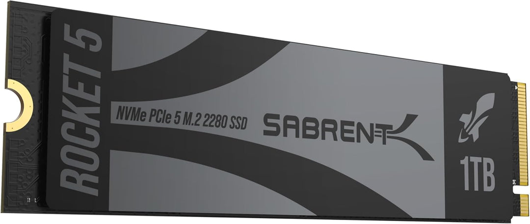 Sabrent NVMe SSD M.2 1TB Gen 5 13,000MB/s Lesen, 9,500MB/s Schreiben Interne SSD PCIe 5 X4 (SB-RKT5-