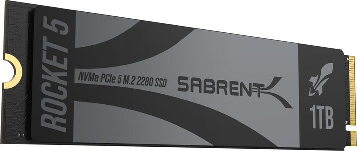 Sabrent NVMe SSD M.2 1TB Gen 5 13,000MB/s Lesen, 9,500MB/s Schreiben Interne SSD PCIe 5 X4 (SB-RKT5-