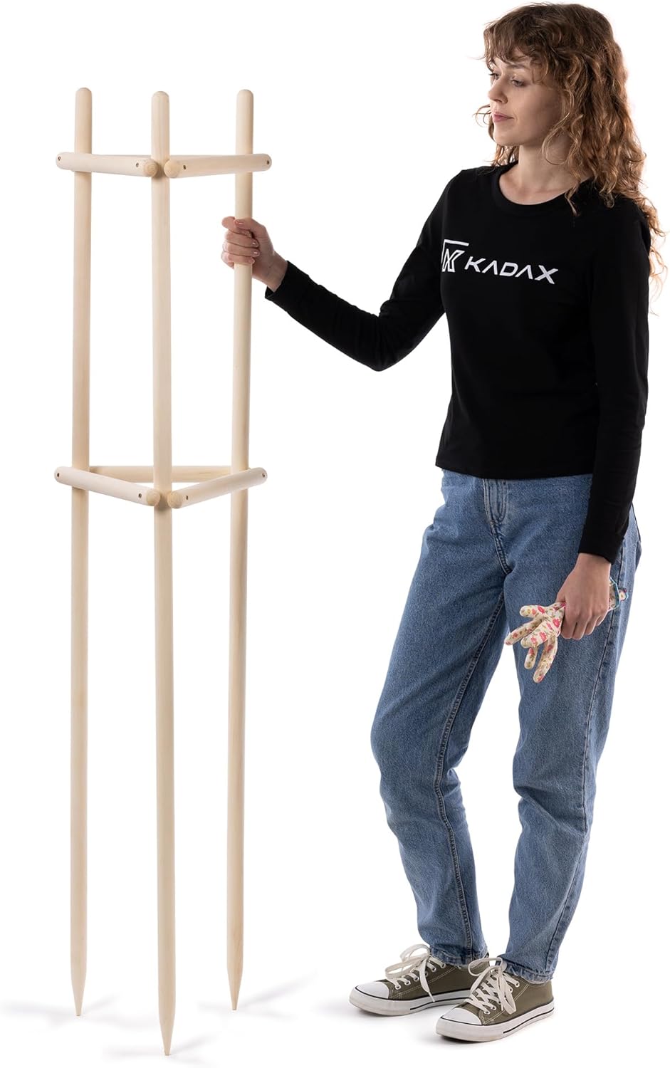 KADAX Baumstütze 150 cm aus robustem Holz, Baumpfahl zur sicheren Fixierung junger Bäume & Sträucher