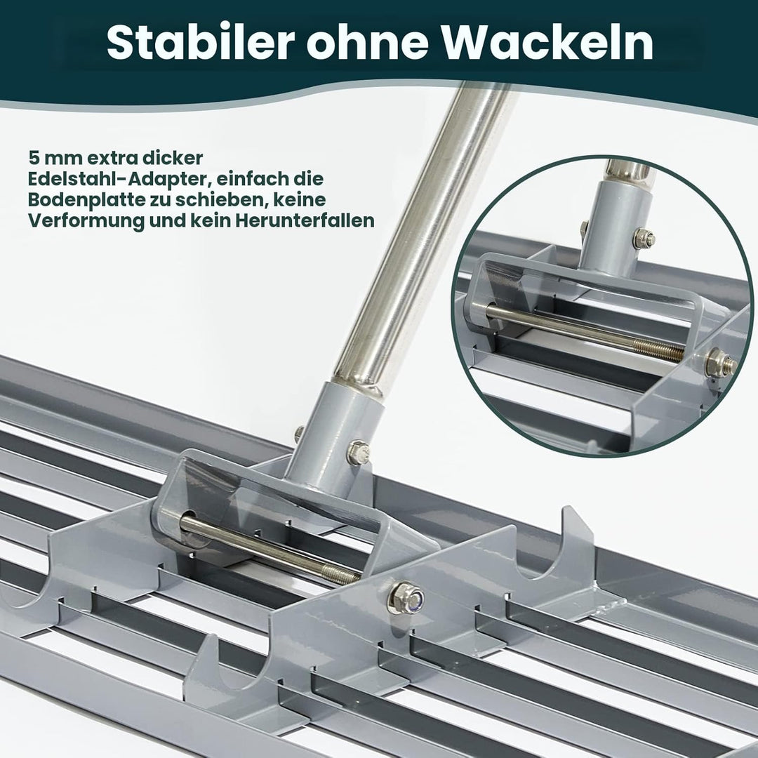 Rasen-Nivellierharke, 76,2 x 25,4 cm, professionelles Werkzeug mit Edelstahlgriff, Rechen für Rasen,