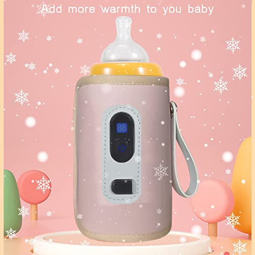 USB-Babyflaschenwärmer, Tragbarer Babynahrungsheizer, LCD-Display, Babymilchflaschenwärmer für Haush