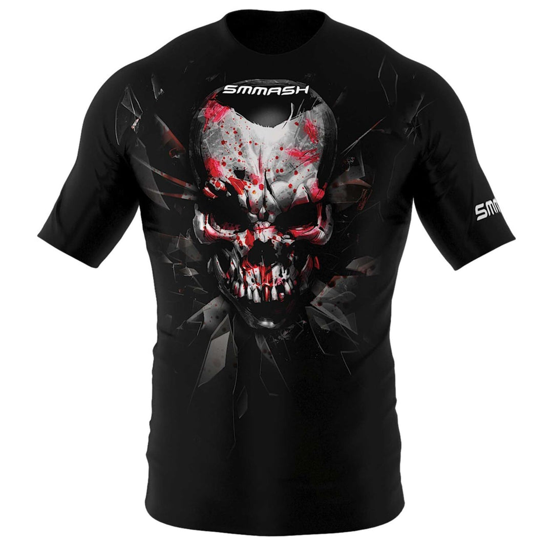 SMMASH Funktionsshirt Herren Rashguard Kurzarm Sportshirt MMA Thaibox Muay Thai Kickboxen Atmungsakt