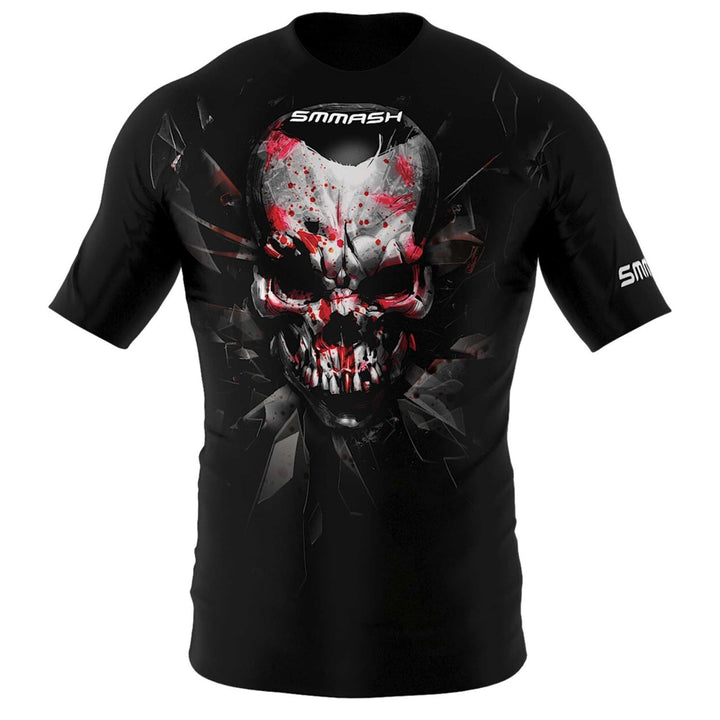 SMMASH Funktionsshirt Herren Rashguard Kurzarm Sportshirt MMA Thaibox Muay Thai Kickboxen Atmungsakt
