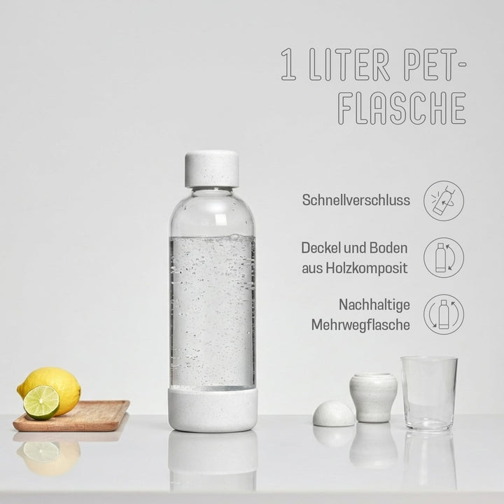 Mysoda: Wiederverwendbare Wasserflasche für Wassersprudler, BPA-freies Plastik, mit Quick-Lock Schne
