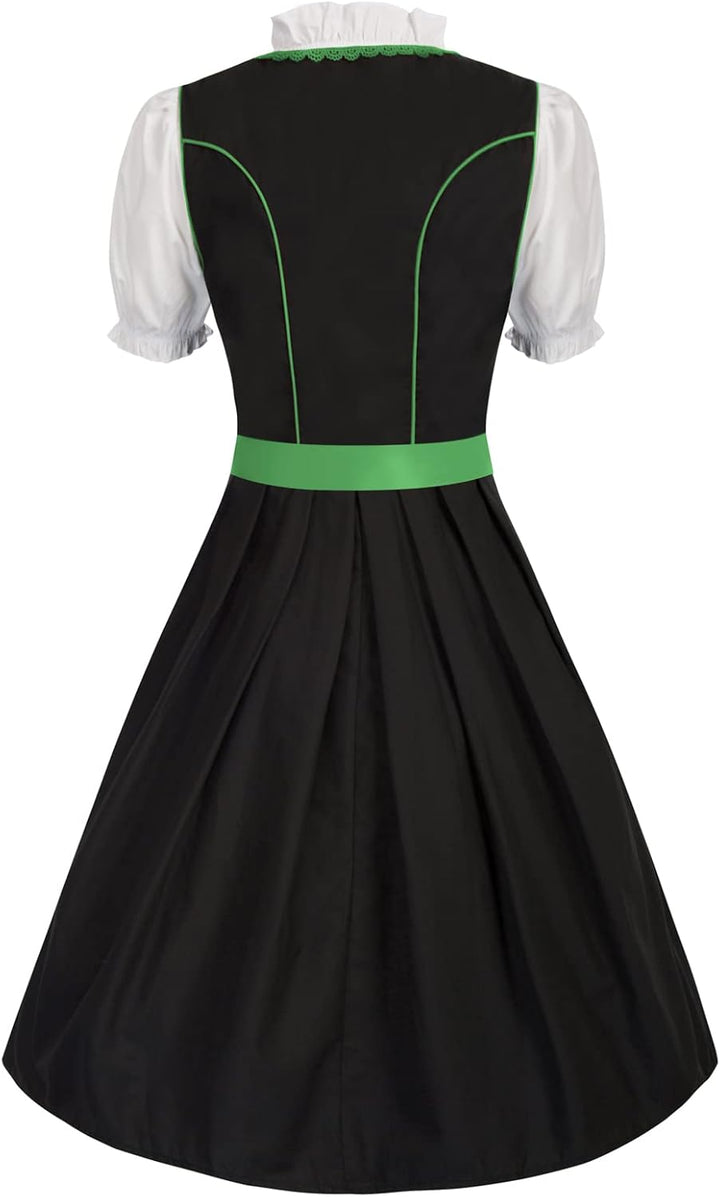 SCARLET DARKNESS Damen Dirndl Oktoberfest Trachtenkleid Dirndl Kleidung für Oktoberfest 3tlg Kleid B