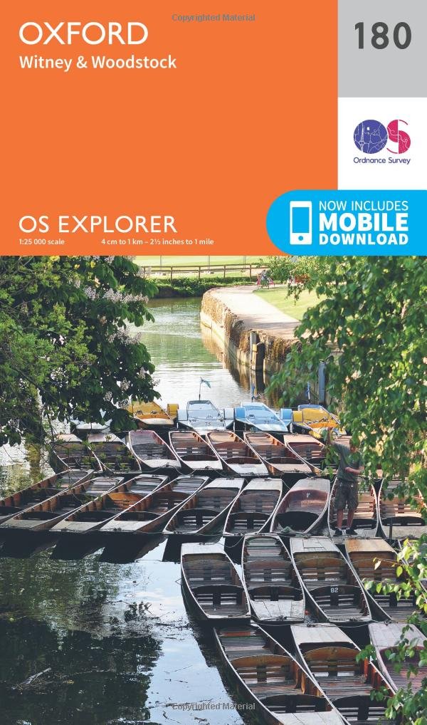Oxford, Witney and Woodstock (OS Explorer Map, Band 180), Karte