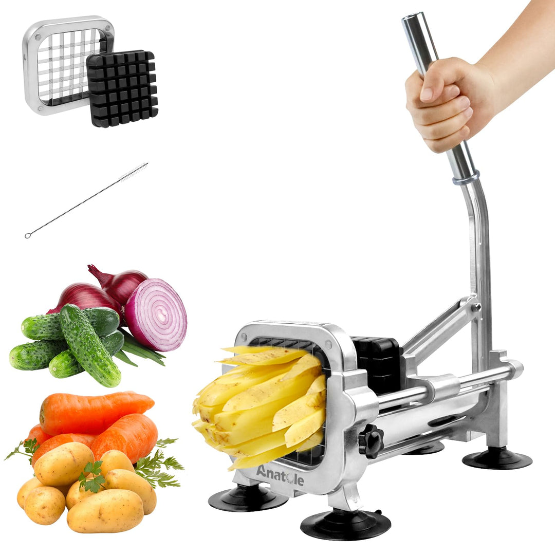 Anatole Pommesschneider Professioneller mit 13mm Klinge aus Edelstahl Kartoffelschneider Pommes Frit