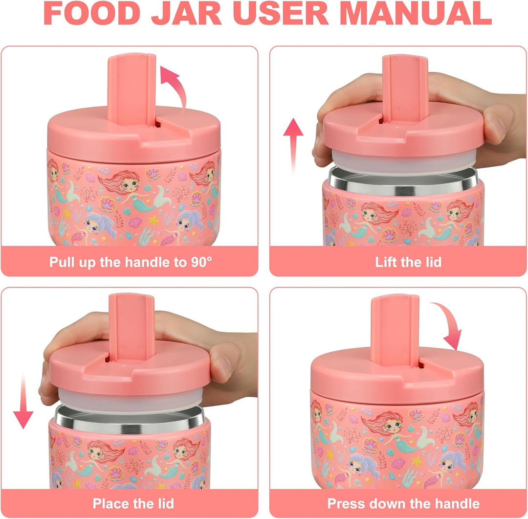 Itslife Thermobehälter für Essen 350ml Edelstahl Warmhaltebebehälter, Kinder auslaufsicherer Lunchbe