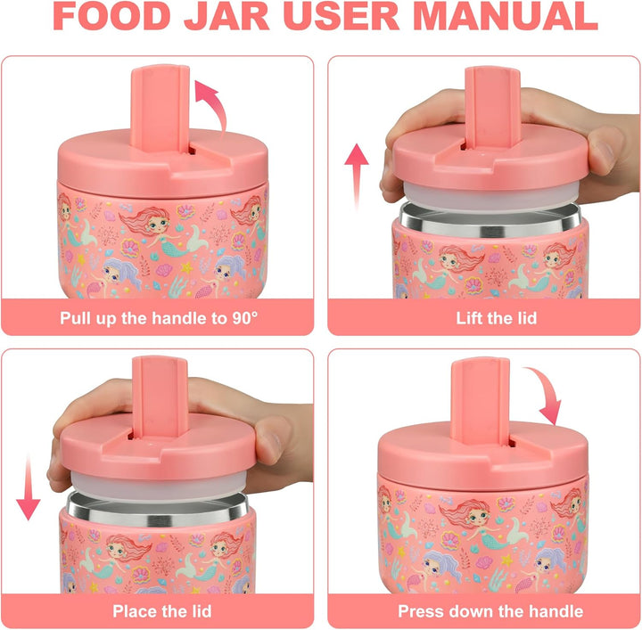 Itslife Thermobehälter für Essen 350ml Edelstahl Warmhaltebebehälter, Kinder auslaufsicherer Lunchbe