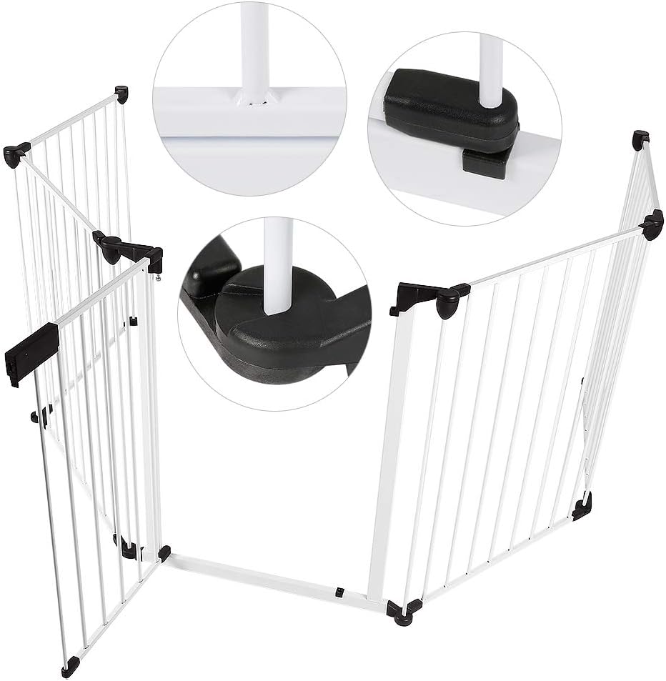 Kinderschutzgitter - Metallgitter - zusammenklappbar und erweiterbar| inkl. Tür - vormontiert - Jede