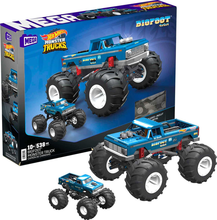 Mega Construx HHD20 - Hot Wheels Bigfoot Monster Truck Bauset mit 538 Teilen im Massstab 1:18, Konst