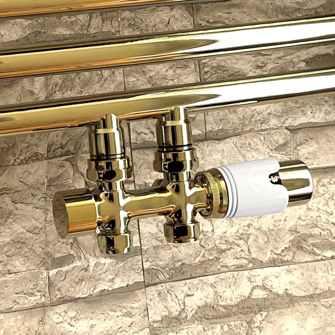 Badheizkörper 1150 x 400 mm in Gold gebogen Hochwertiger Handtuchheizkörper Handtuchwärmer 1150 x 40