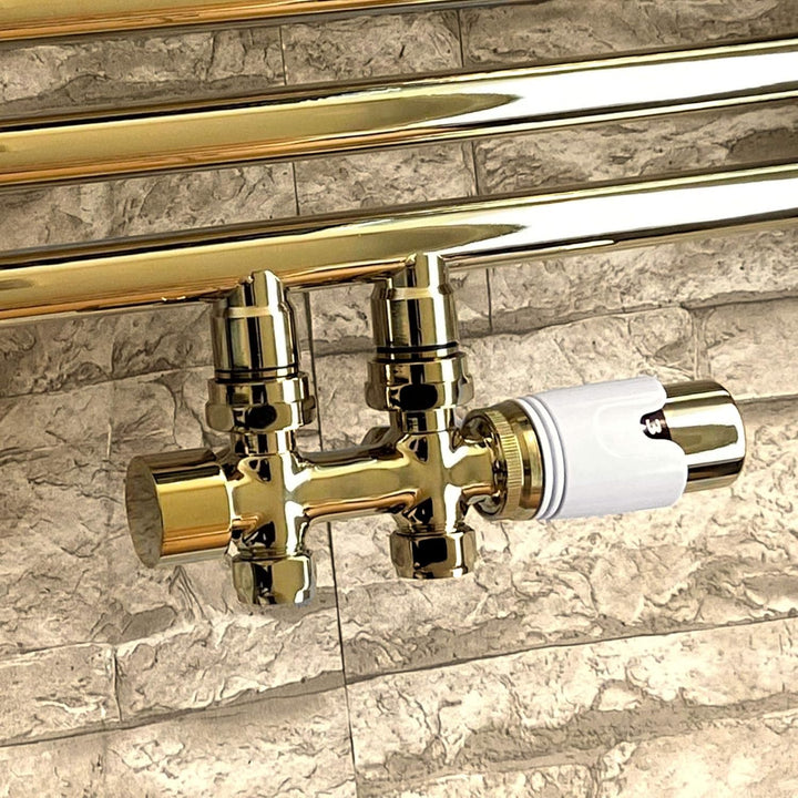 Badheizkörper 1150 x 400 mm in Gold gebogen Hochwertiger Handtuchheizkörper Handtuchwärmer 1150 x 40