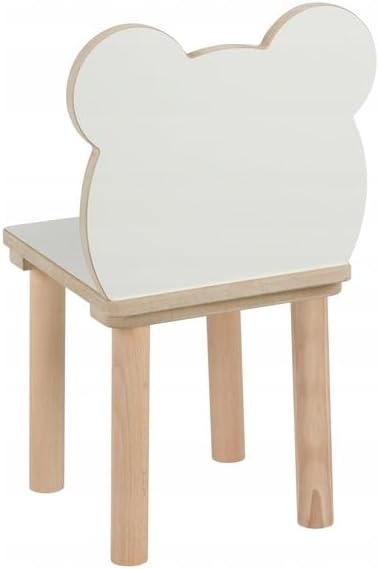 Kindertisch + 2 Bären‑Stühle Set 70×50×47cm – Tisch &amp; Stuhl Set für Kinder aus MDF &amp; Holz – naturbel