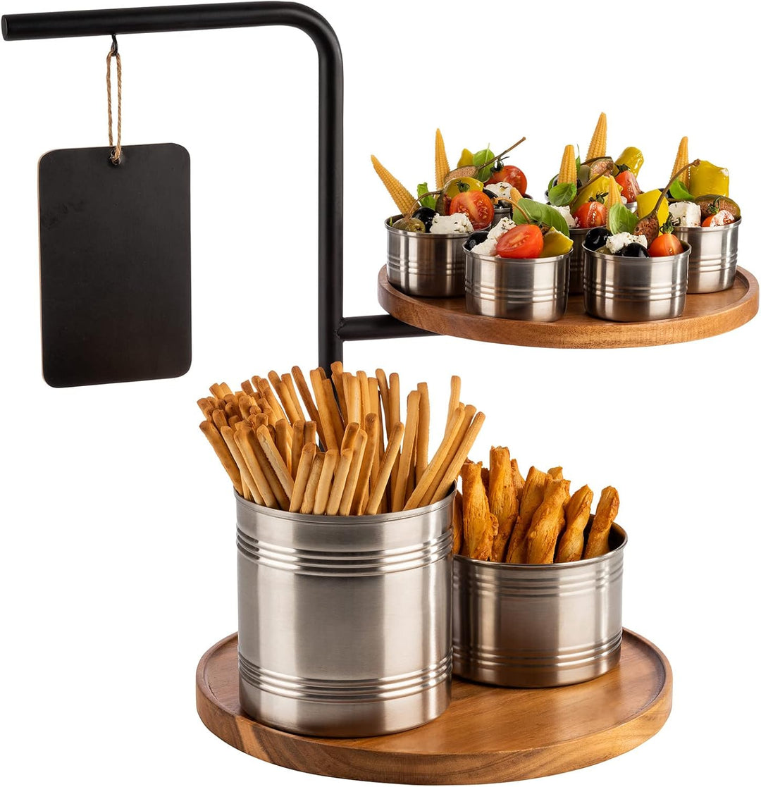 APS 2-stufige Etagère -Iron- 47 x 30 cm, H: 44 cm Set bestehend aus: - 1 Gestell, Metall, schwarz mi