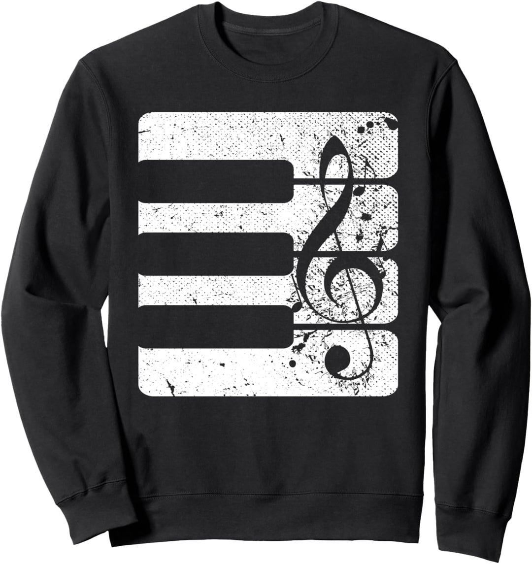 Notenschlüssel Musik Klavierspieler Pianist Klavier Sweatshirt