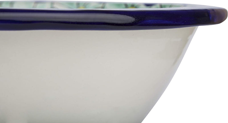 Juanetta - Kleines buntes Waschbecken, Mexikanische Oval Einbauwaschbecken | Klein Keramik Talavera