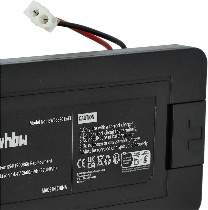 vhbw Akku Ersatz für Rowenta RS-RT900866 für Home Cleaner Heimroboter Schwarz (2600mAh, 14,4V, Li-Io