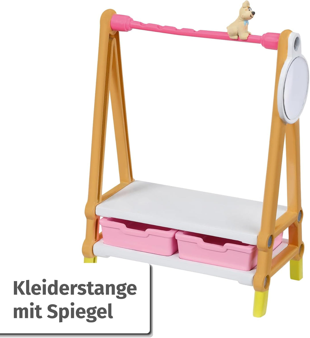 BABY born Minis Playset Möbelset mit Kleiderschrank, Kleiderstange, Stubenwagen und Wickeltisch, 906