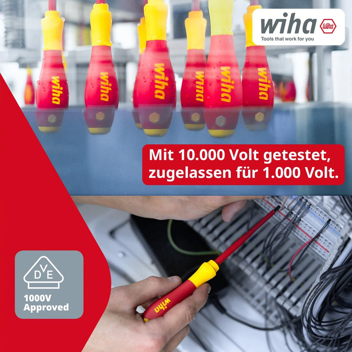 Wiha Schraubendreher Set 13-teilig I VDE geprüftes Werkzeug für Elektriker I mit Schlitz-, Kreuz- &